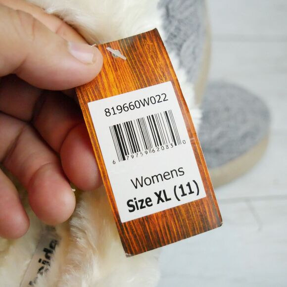 Northside Womens Size XL (11) Elena Slipper Chunky Sweater-Knit Upper Faux Fur - Picture 7 of 9
